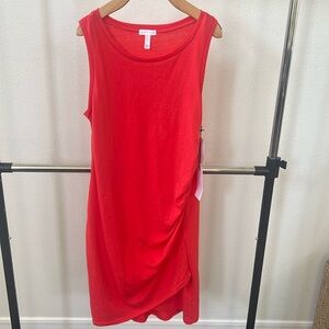 Leith Orange Cinched Waist Tank Dress NWT